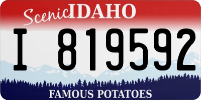 ID license plate I819592