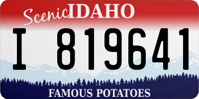 ID license plate I819641