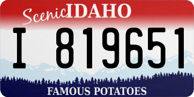 ID license plate I819651