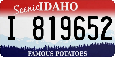 ID license plate I819652