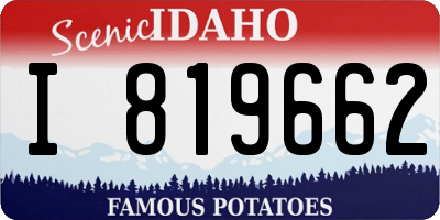 ID license plate I819662