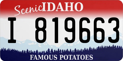 ID license plate I819663