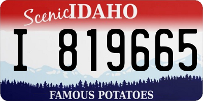 ID license plate I819665