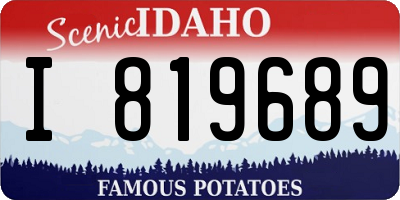ID license plate I819689