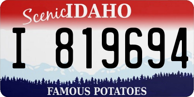ID license plate I819694