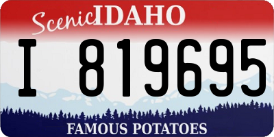ID license plate I819695