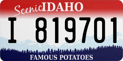 ID license plate I819701