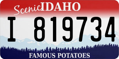 ID license plate I819734