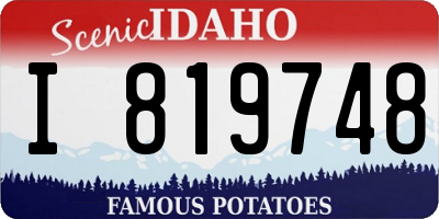 ID license plate I819748