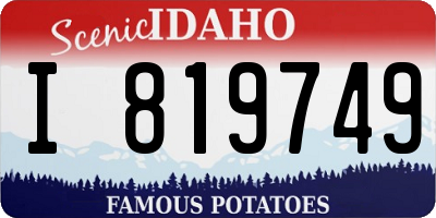 ID license plate I819749