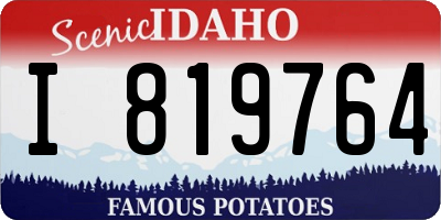 ID license plate I819764