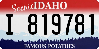 ID license plate I819781