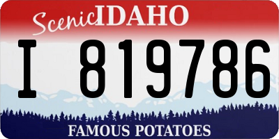 ID license plate I819786