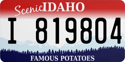 ID license plate I819804