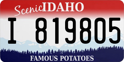 ID license plate I819805