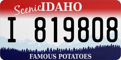 ID license plate I819808