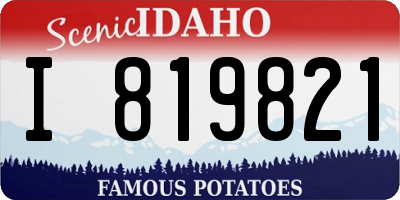 ID license plate I819821