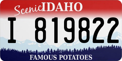 ID license plate I819822