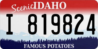 ID license plate I819824