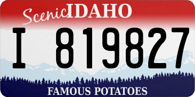 ID license plate I819827