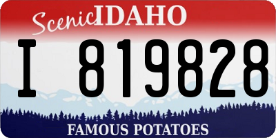 ID license plate I819828