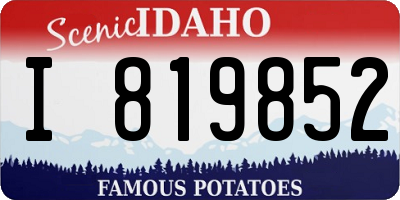 ID license plate I819852