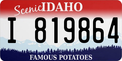 ID license plate I819864