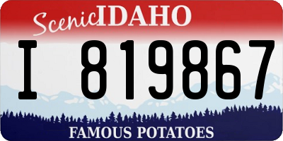 ID license plate I819867