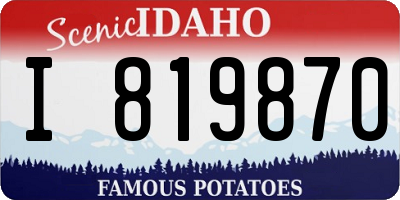 ID license plate I819870