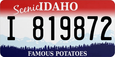 ID license plate I819872