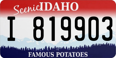ID license plate I819903