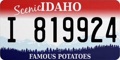ID license plate I819924