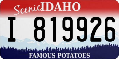 ID license plate I819926