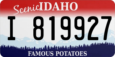 ID license plate I819927