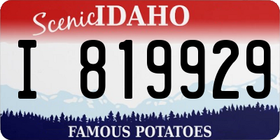 ID license plate I819929