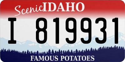 ID license plate I819931