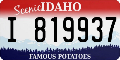 ID license plate I819937