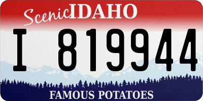 ID license plate I819944
