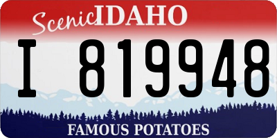 ID license plate I819948