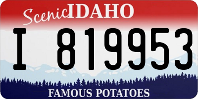 ID license plate I819953