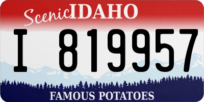 ID license plate I819957