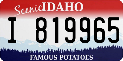 ID license plate I819965