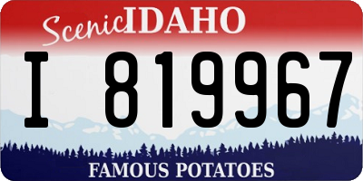 ID license plate I819967