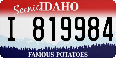 ID license plate I819984