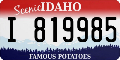 ID license plate I819985