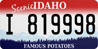 ID license plate I819998