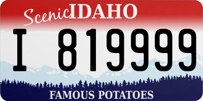 ID license plate I819999