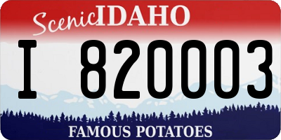 ID license plate I820003