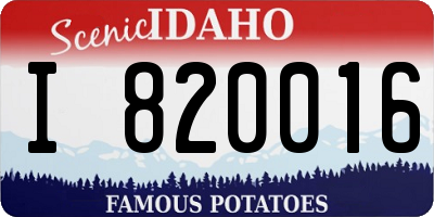 ID license plate I820016