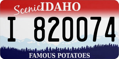 ID license plate I820074